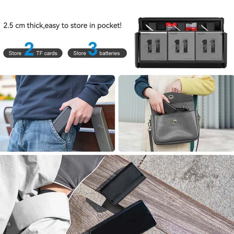 TELESIN GP-HPB-012 Pocket Multifunctional Storage Charging Box For GoPro HERO12 Black / HERO11 Black / HERO10 Black / HERO9 Black - Single Charging Box