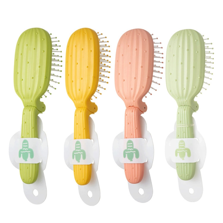 Portable Cactus Folding Air Cushion Comb Anti-Static Fine Tooth Scalp Massage Comb