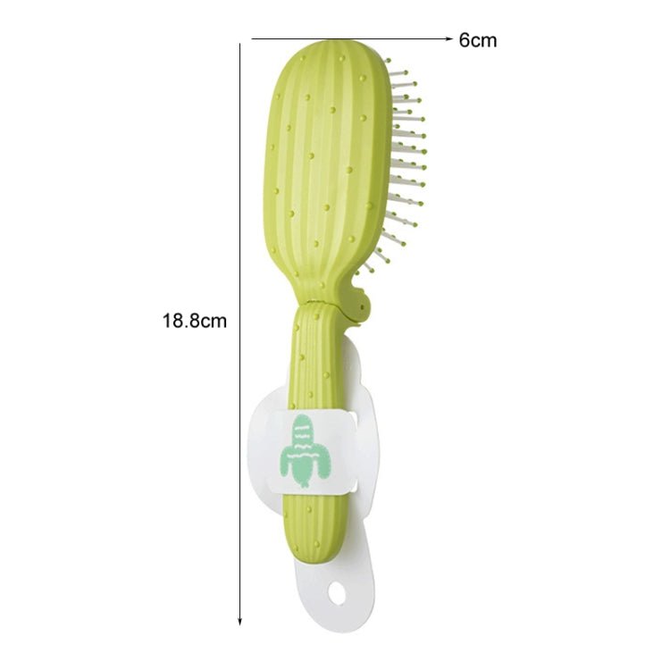 Portable Cactus Folding Air Cushion Comb Anti-Static Fine Tooth Scalp Massage Comb
