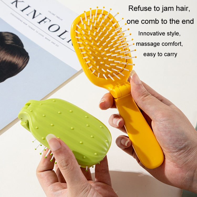 Portable Cactus Folding Air Cushion Comb Anti-Static Fine Tooth Scalp Massage Comb