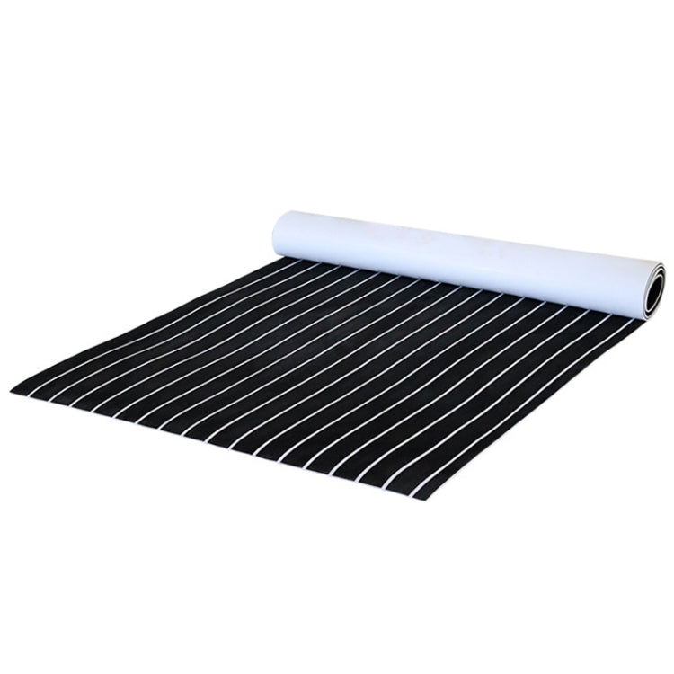 240x90x0.6cm Black White Yacht Imitation Teak Anti-Slip Deck EVA Mat