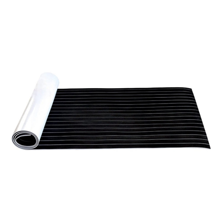 240x90x0.6cm Black White Yacht Imitation Teak Anti-Slip Deck EVA Mat