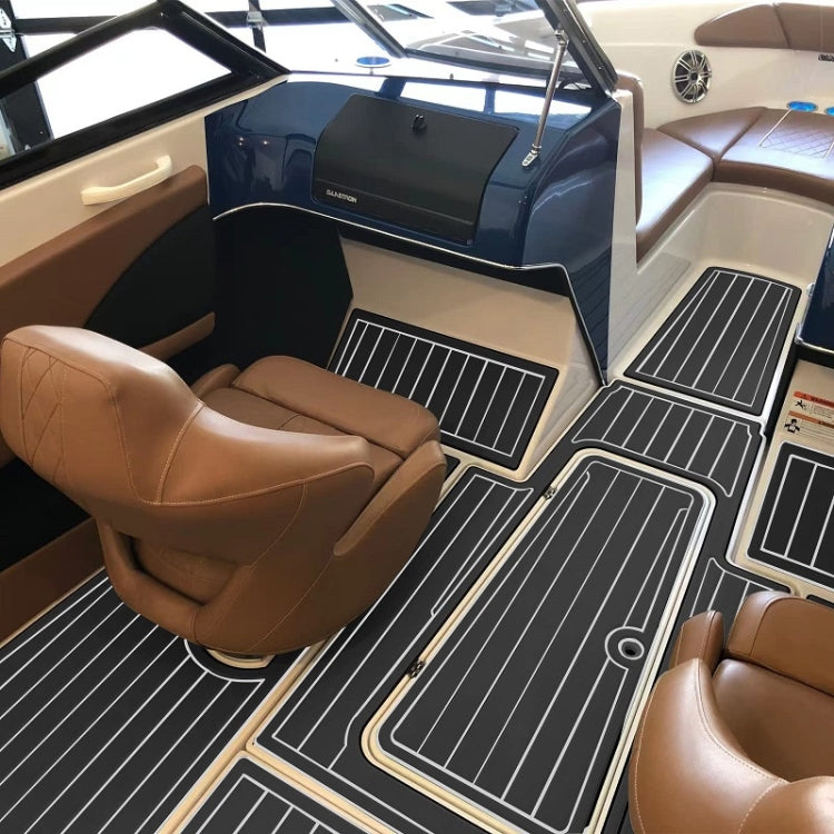 240x60x0.6cm Black White Yacht Imitation Teak Anti-Slip Deck EVA Mat