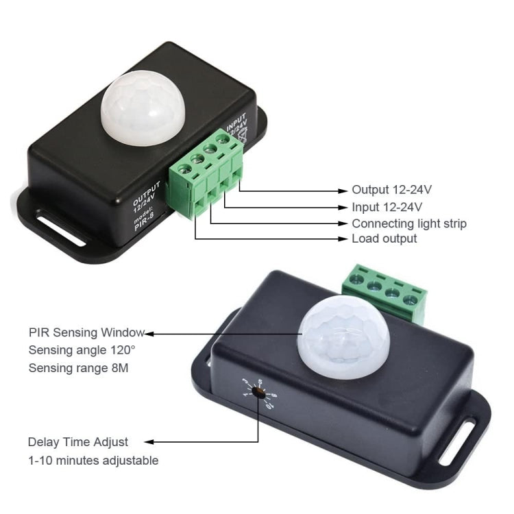 PIR-8 12V / 24V Infrared Body Lamp Band Sensor Low Pressure Light Strap Controller