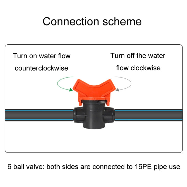 16PE Pipe Switch Ball Valve Greenhouse Irrigation Watering Switch Accessories, Model: AT747