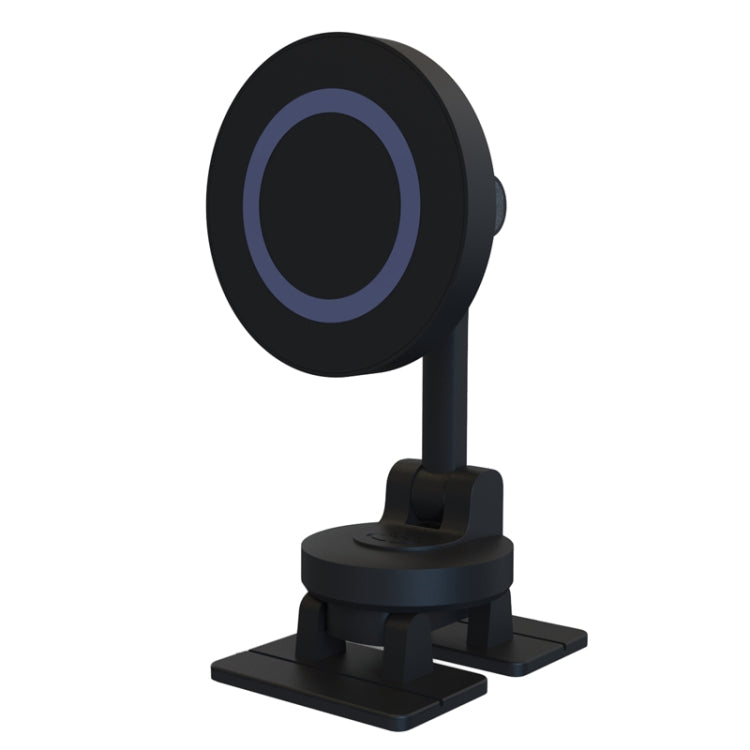 Center Console 360 Rotating Magnetic Car Phone Holder Zinc Alloy Automotive Navigation Bracket - Black