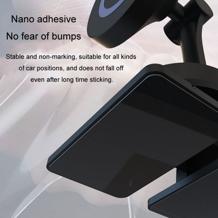 Center Console 360 Rotating Magnetic Car Phone Holder Zinc Alloy Automotive Navigation Bracket - Black