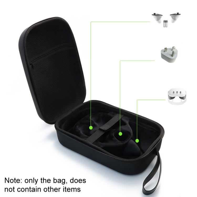 For Meta Quest 2 / 3 VR Glasses Integrated Storage Protective Case Portable Hard Bag - Black