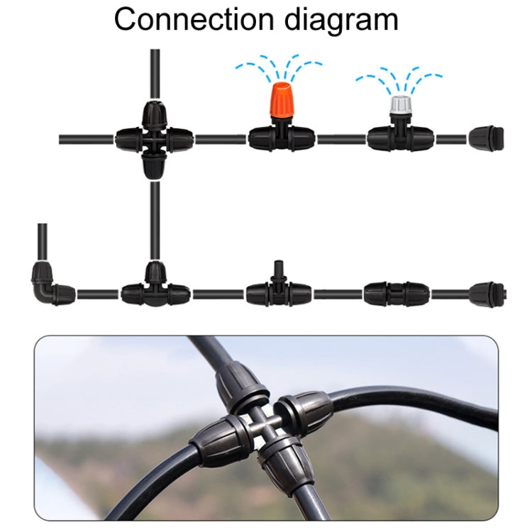 5pcs 4/7 Pipe Fitting Drip Irrigation Accessories Gardening Irrigation Watering Fittings - Straight 4-Way