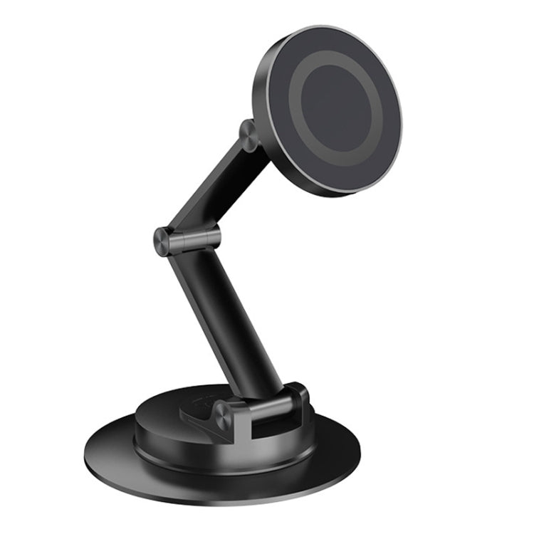 360 Rotating Car Magnetic Cell Phone Holder Magsafe Metal Car Folding Navigation Stand - Black
