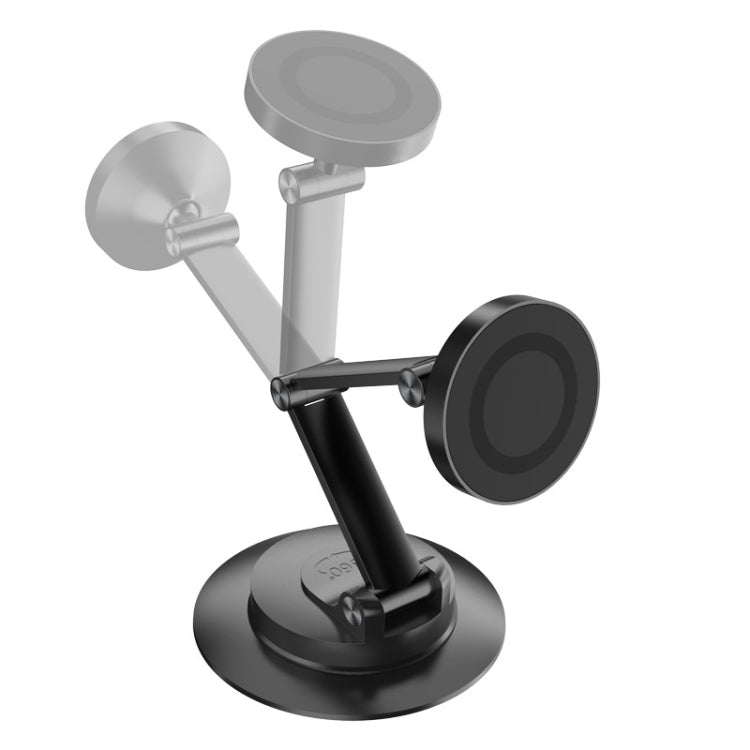 360 Rotating Car Magnetic Cell Phone Holder Magsafe Metal Car Folding Navigation Stand - Black