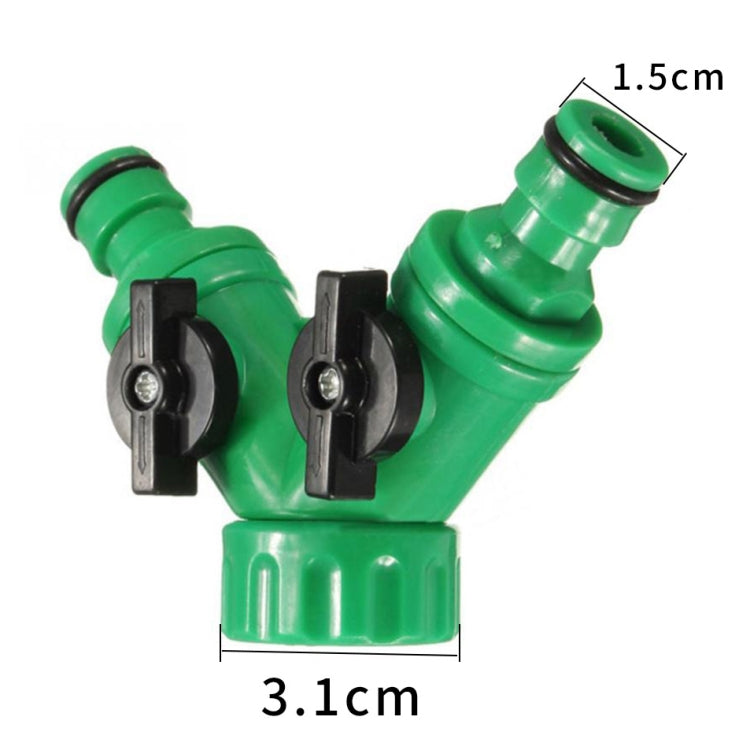 2 Way Garden Plumbing Hose Quick Connect Switch Horticultural Irrigation Faucet Ball Valve - AT015