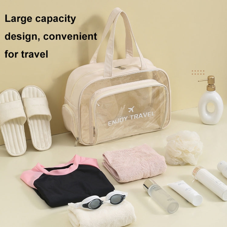 Waterproof Swimming Beach Bag Toiletries and Cosmetics Bag, Color: Beige with Shoe Warehouses