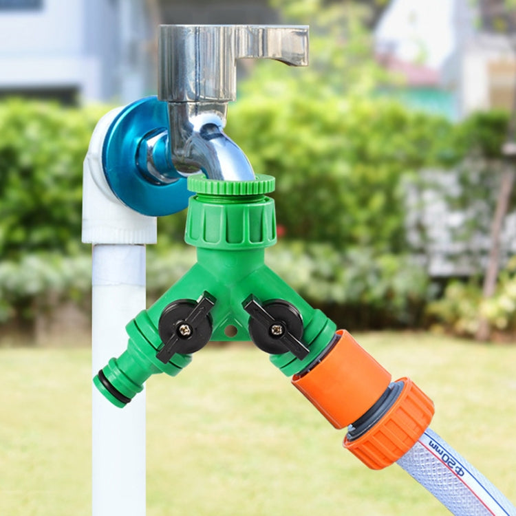 2 Way Garden Plumbing Hose Quick Connect Switch Horticultural Irrigation Faucet Ball Valve - BT918