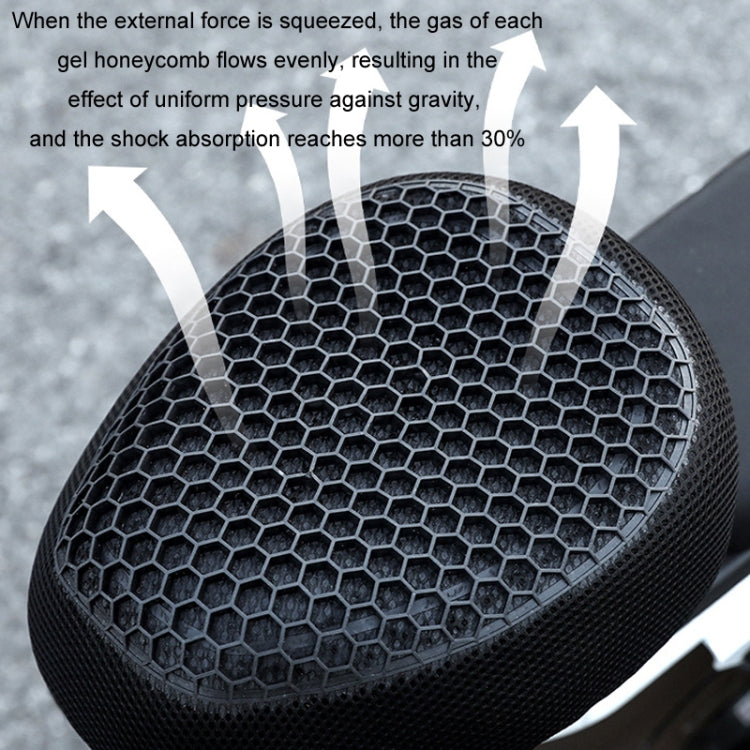 Motorcycle Breathable Massage Waterproof Sun-proof Silicone Seat Cushion - Black