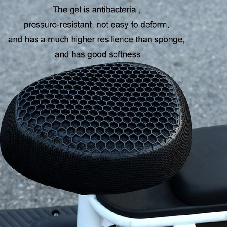 Motorcycle Breathable Massage Waterproof Sun-proof Silicone Seat Cushion - Black