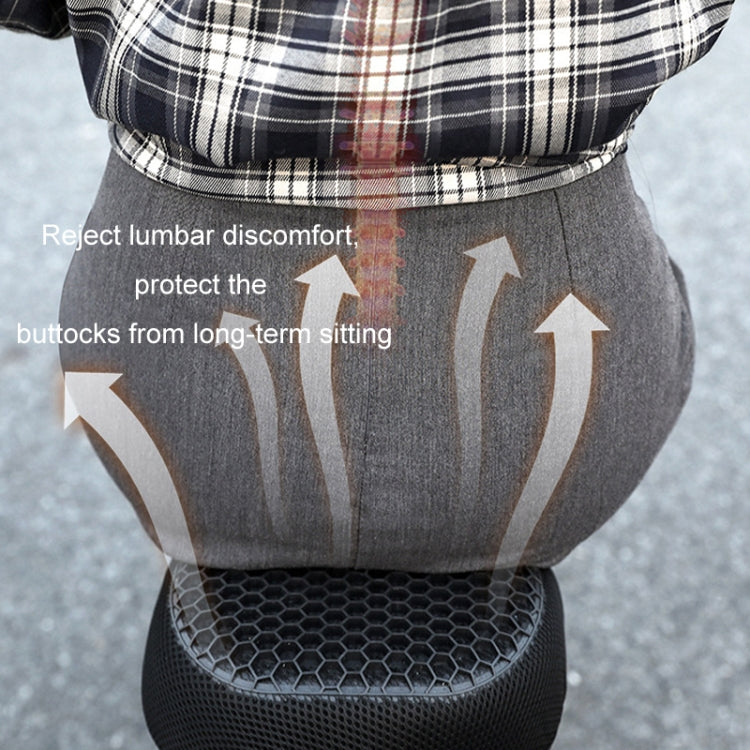 Motorcycle Breathable Massage Waterproof Sun-proof Silicone Seat Cushion - Black