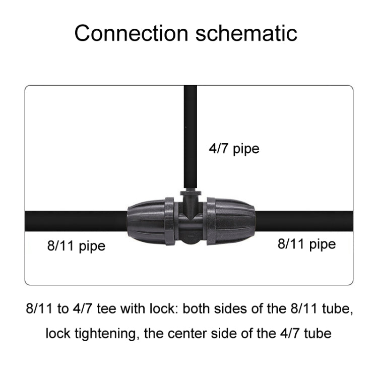 5pcs 8/11 To 4/7 Reducing 3 Way Drip Irrigation Fittings Gardening Hose Micro Spray Fitting - AT780
