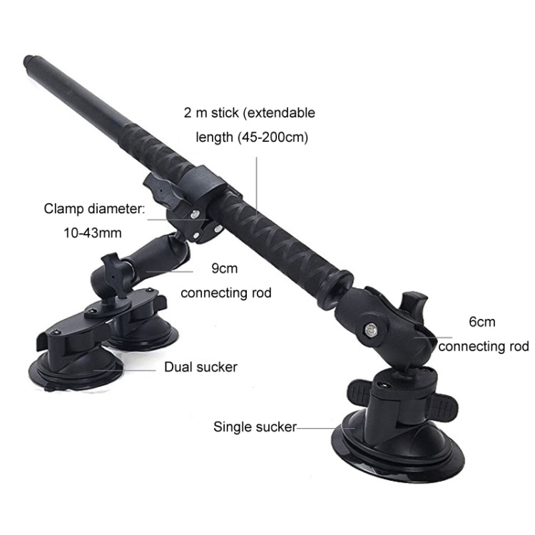 For Insta 360 ONE X / X2 / X3 / X4 Car Top Suction Cup Selfie Stick Bracket, Model: Set 2