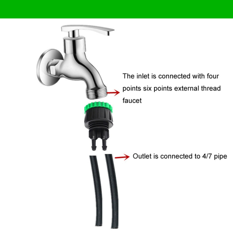 2pcs Faucet Four Point Six Point To 4/7 Pipe Fitting Garden Agriculture Micro Spray Irrigation Connector - AT048