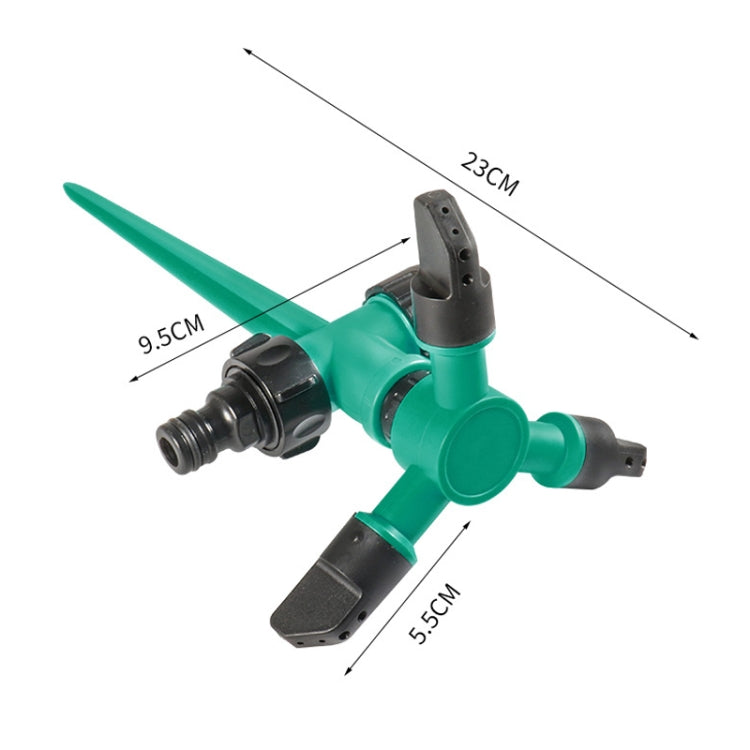 Automatic Rotating Plastic Ground Sprinkler Garden Lawn Triangle Spraying Nozzles