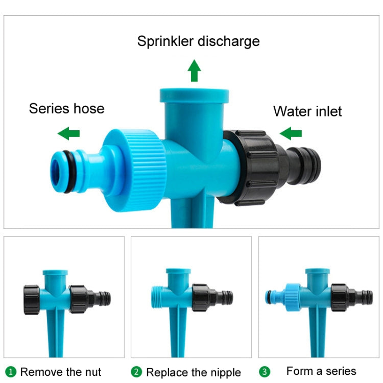 Automatic Rotating Plastic Ground Sprinkler Garden Lawn Triangle Spraying Nozzles