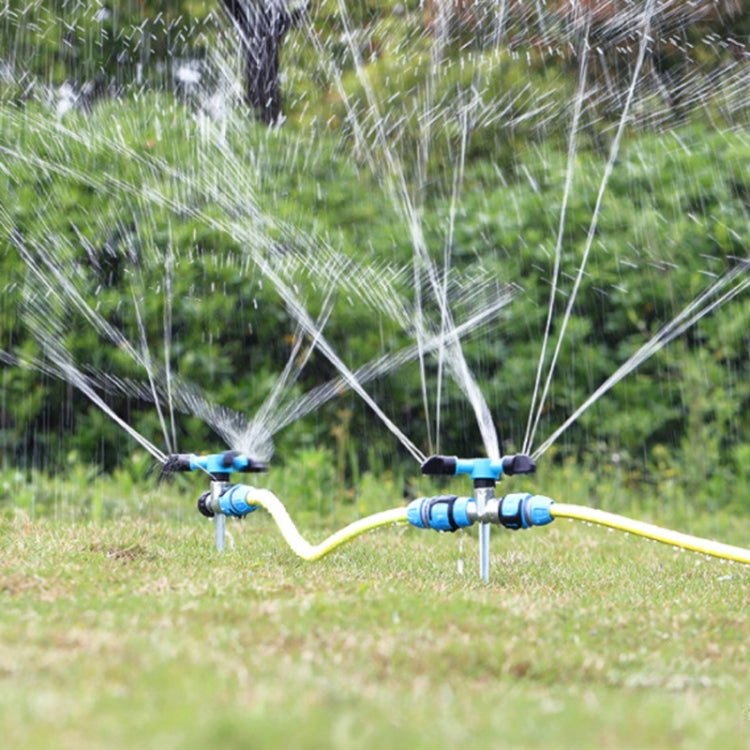 Automatic Rotating Plastic Ground Sprinkler Garden Lawn Triangle Spraying Nozzles