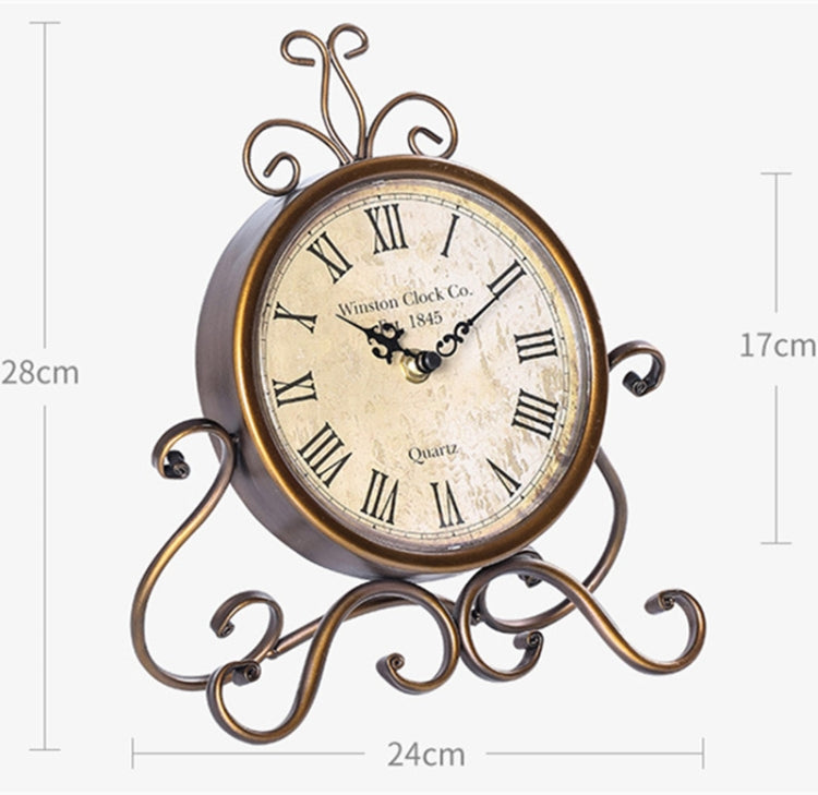 Iron Mute Clock Retro Living Room Decoration Clock