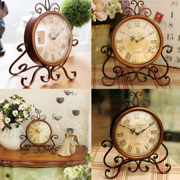 Iron Mute Clock Retro Living Room Decoration Clock