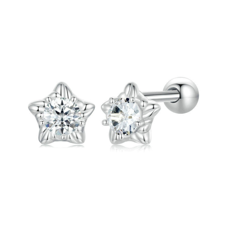 S925 Sterling Silver Moissanite Star Thread Earrings - MSE051
