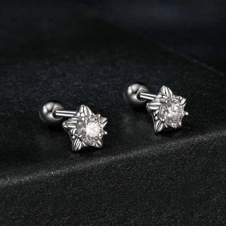 S925 Sterling Silver Moissanite Star Thread Earrings - MSE051
