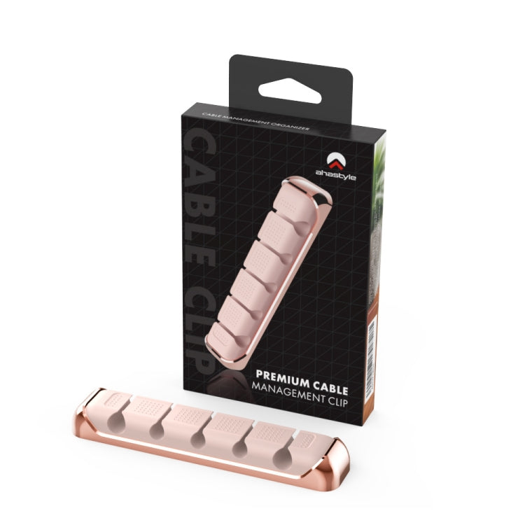 AhaStyle PT125 Aluminum Alloy + Silicone 5 Holes Position Cable Holder Desktop Data Cable Clip