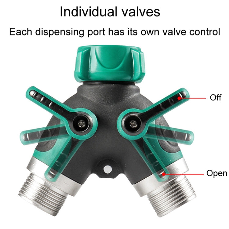 7pcs / Set Y-Type Two-Way Metal Quick Connectors Water Pipe Splitter With Nipple