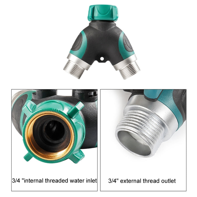 7pcs / Set Y-Type Two-Way Metal Quick Connectors Water Pipe Splitter With Nipple