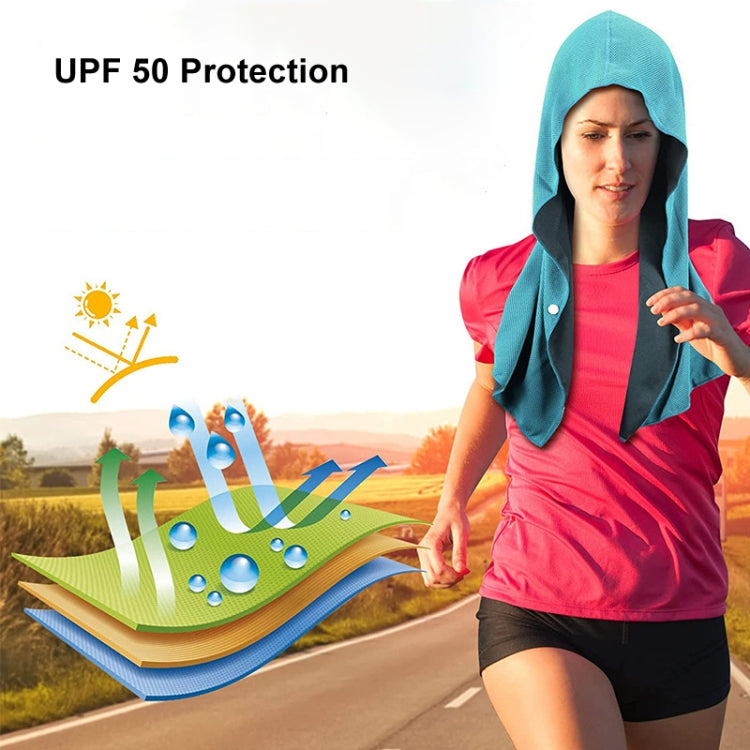 65x30cm U Shape Cold Feeling Hooded Towel Beach Camping Fitness Sun Protection Quick Drying Sports Cooling Headband