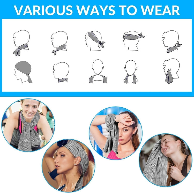 65x30cm U Shape Cold Feeling Hooded Towel Beach Camping Fitness Sun Protection Quick Drying Sports Cooling Headband