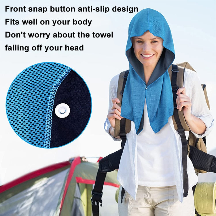 65x30cm U Shape Cold Feeling Hooded Towel Beach Camping Fitness Sun Protection Quick Drying Sports Cooling Headband
