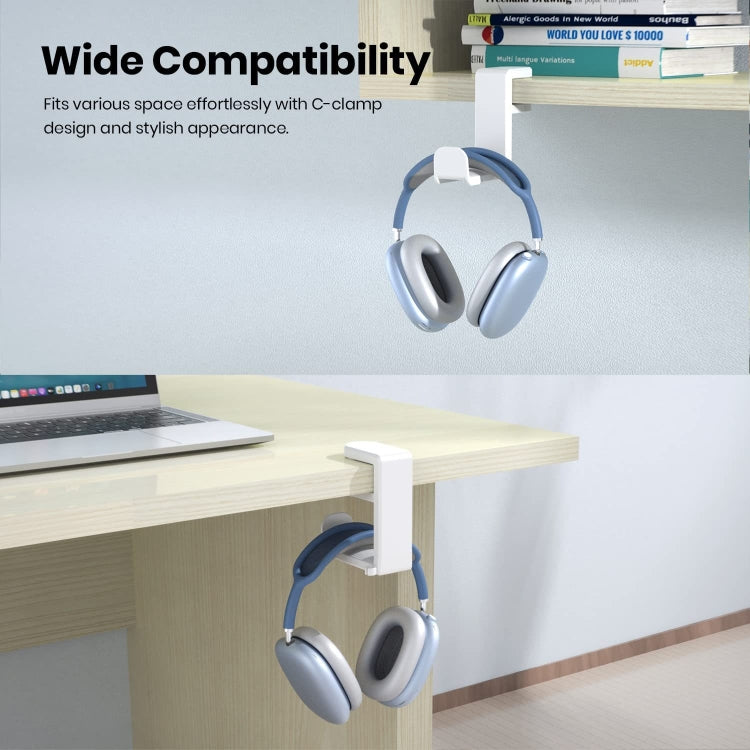 Deskside Clip 360 Degree Rotatable Headphone Holder