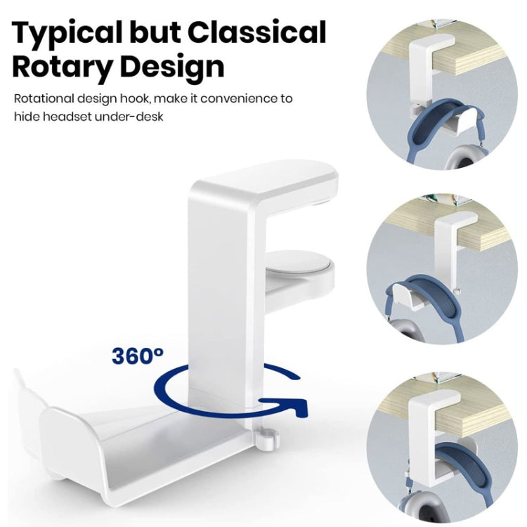 Deskside Clip 360 Degree Rotatable Headphone Holder