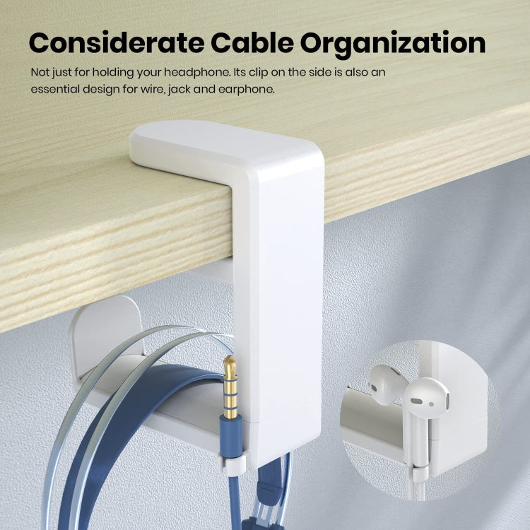 Deskside Clip 360 Degree Rotatable Headphone Holder