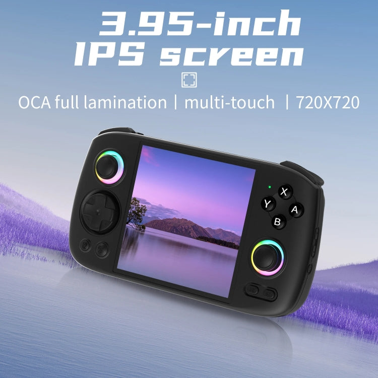ANBERNIC RG Cube Retro Handheld Game Console With 3.95 Inch Screen T820 CPU Android 13 RGB Light 8+128G - Black