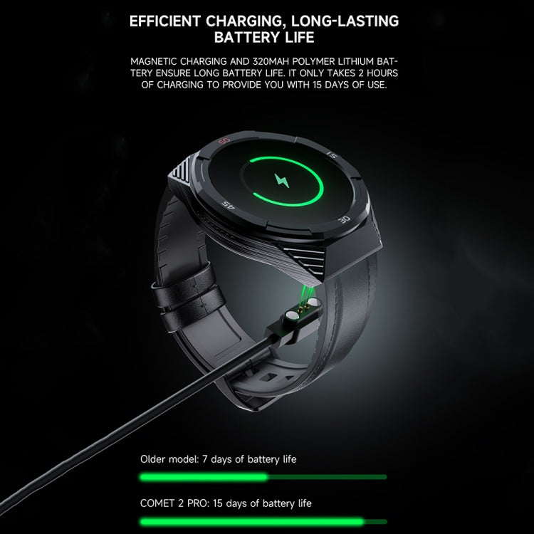 LOKMAT COMET2 PRO 1.46-Inch 5ATM Waterproof Bluetooth Call Smart Watch, Color: Black Stainless Steel