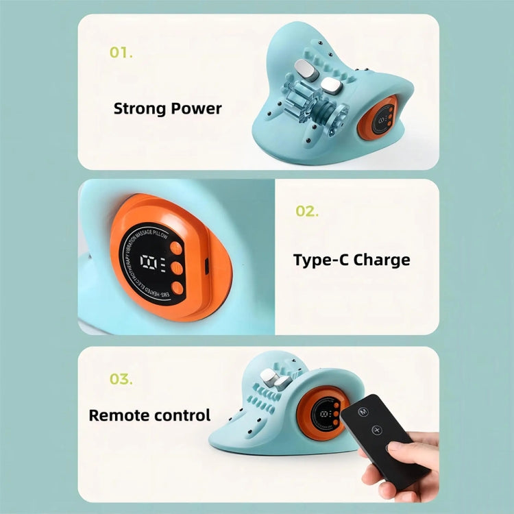 JJ-001 EMS Hot Compress Pulse Multifunctional Shoulder and Neck Massager - Blue
