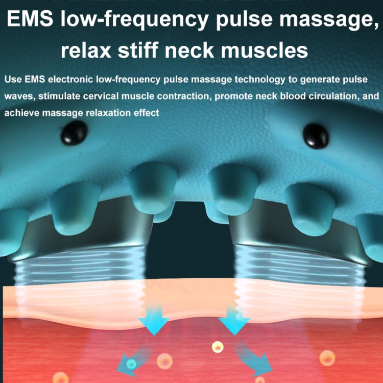 JJ-001 EMS Hot Compress Pulse Multifunctional Shoulder and Neck Massager - Blue