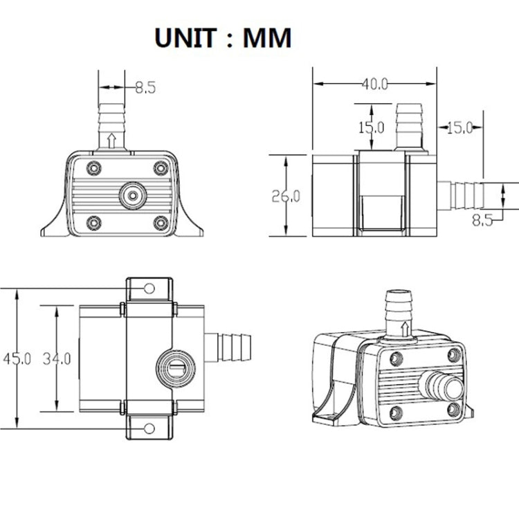 DC12V Solar Micro Brushless Cold Water Circulating Fountain Water Pump, Model: QR30E