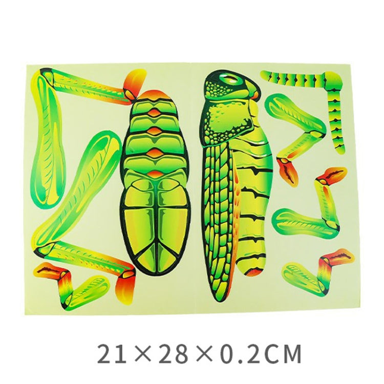 Children Insects Cognition DIY 3D Puzzle KT Board Handmade Simulation Animal Model Toys, Model: Locust