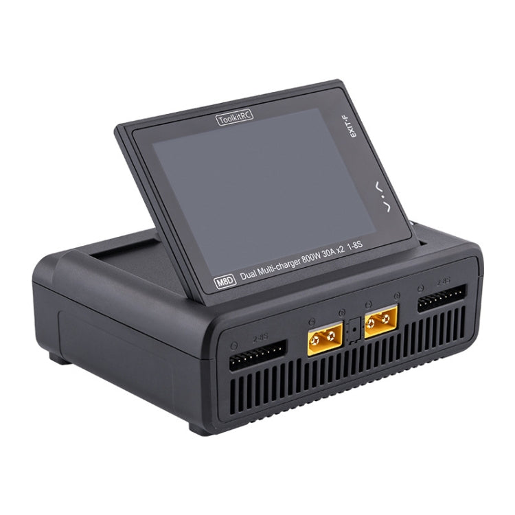 ToolkitRC M8D Colored Screen Dual Drone Aerial Powerful Balance Battery Charger - Black