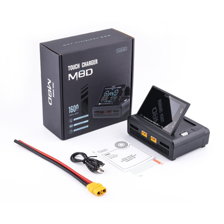 ToolkitRC M8D Colored Screen Dual Drone Aerial Powerful Balance Battery Charger - Black