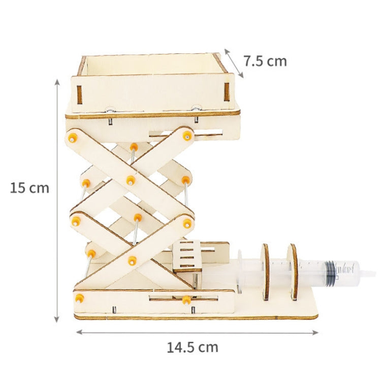 Hydraulic Lifting Platform Crane Model DIY Technology Teaching Aids Children Homemade Assembly Toy