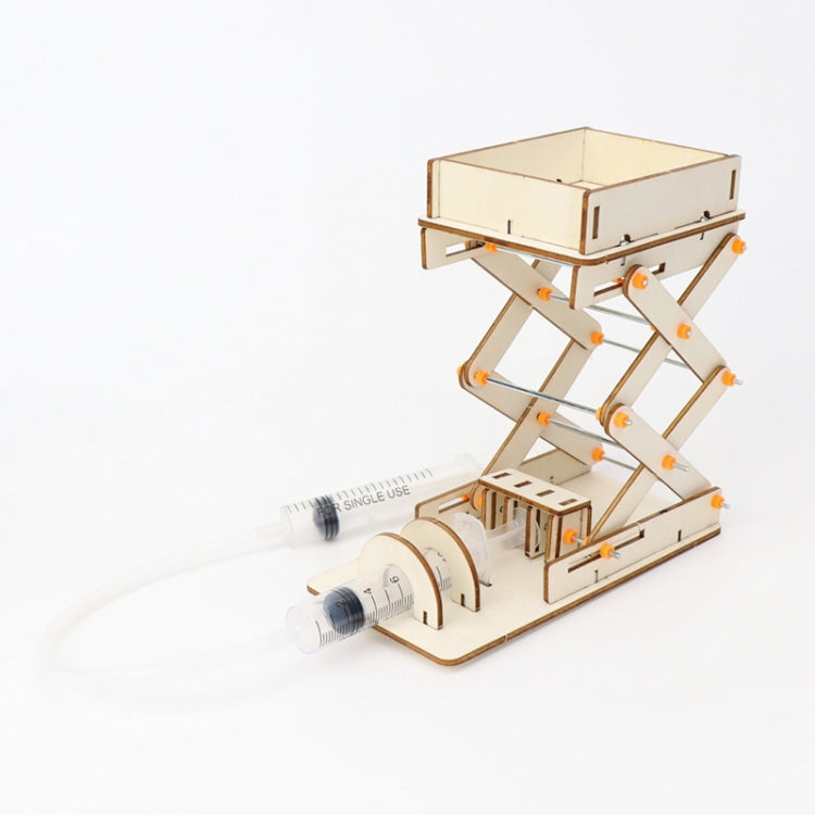 Hydraulic Lifting Platform Crane Model DIY Technology Teaching Aids Children Homemade Assembly Toy